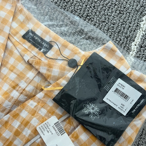 NWT The fifth label yellow gingham Idyllic cotton CROP TOP Large - Picture 6 of 6